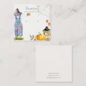 Chic Fall Autumn Pumpkin Scarecrow Earring Display Quadratische Visitenkarte (Vorne/Hinten)
