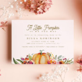 Chic Fall Little Pumpkin Rose Gold Baby Dusche Einladung