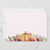 Chic Fall Little Pumpkin Rose Gold Baby Dusche Einladung (Rückseite)