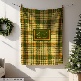 Chic Fall Plaid Throw Modern Rustic Cozy Blanket Fleecedecke