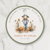 Chic Fall Pumpkin Scarecrow Harvest Kindergeburtst Geschenkanhänger (Vorderseite)