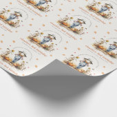 Chic Fall Pumpkin Scarecrow Harvest Kindergeburtst Geschenkpapier (Ecke)