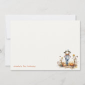 Chic Fall Pumpkin Scarecrow Harvest Kindergeburtst Mitteilungskarte (Vorderseite)