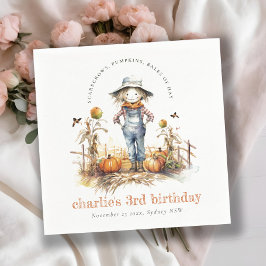 Chic Fall Pumpkin Scarecrow Harvest Kindergeburtst Serviette
