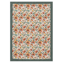 Chic fall terracotta Elfenbein Blume pastellgrün Tischdecke