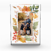Chic Family Erntedank Fall Leaf Border Fotoblock (Vorderseite)