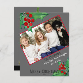 Chic Family Foto Watercolor Weihnachtsfeier Feiertagskarte