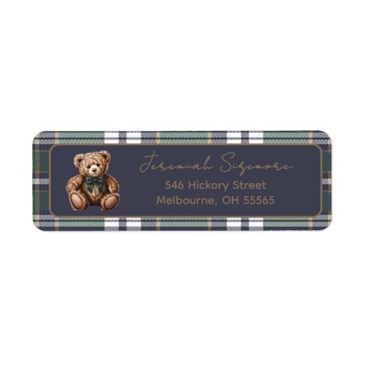 Chic Fancy Bear R.L. theme return address label (Vorne)