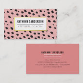 CHIC Farbe Strikes Punkte schwarze goldene Koralle Visitenkarte (Vorne/Hinten)