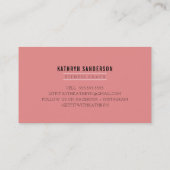 CHIC Farbe Strikes Punkte schwarze goldene Koralle Visitenkarte (Rückseite)