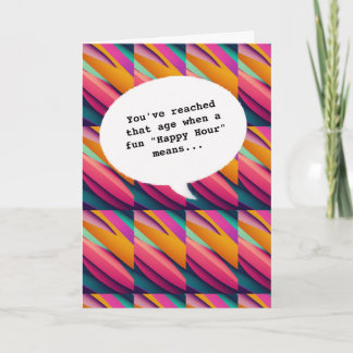 Chic Farben Happy Hour Altes sonniges Geburtstag Karte