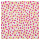 Chic farbenfroh gelb-rosa Geparden Print Polka Pun Stoff (Muster)