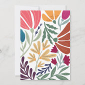 Chic farbenfrohe Abstrakte Floral Retro Hochzeit Q Einladung (Rückseite)