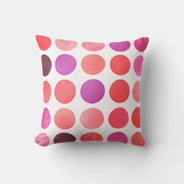 Chic farbenfrohe Aquarellpolka-Punktmuster Kissen