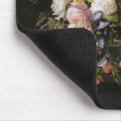 Chic farbenfrohe barocke Blume Stillleben Gemälde Mousepad (Ecke)