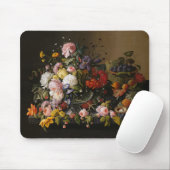 Chic farbenfrohe barocke Blume Stillleben Gemälde Mousepad (Mit Mouse)