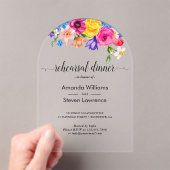Chic farbenfrohe blumengeschmückte Hochzeitsfeier  Acryleinladungen (Insitu (Handheld))
