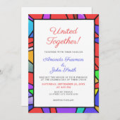 Chic farbenfrohe Glass-Hochzeit Einladung (Vorne/Hinten)