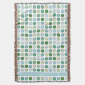 Chic farbenfrohe grüne Polka-Punkte Muster Monogra Decke (Vorderseite Vertikal)