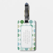 Chic farbenfrohe grüne Polka-Punkte Muster Monogra Gepäckanhänger (Rückseite vertikal)