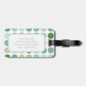 Chic farbenfrohe grüne Polka-Punkte Muster Monogra Gepäckanhänger (Rückseite horizontal)