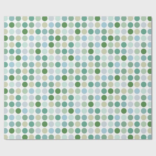Chic farbenfrohe grüne Polka-Punkte Muster Monogra Geschenkpapier (Flach)
