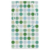 Chic farbenfrohe grüne Polka-Punkte Muster Monogra Kleine Geschenktüte (Rückseite)