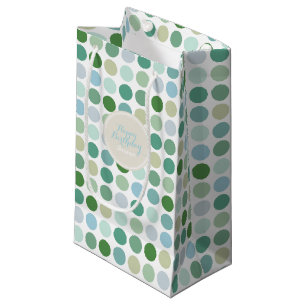 Chic farbenfrohe grüne Polka-Punkte Muster Monogra Kleine Geschenktüte
