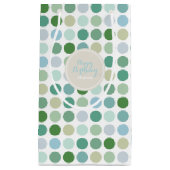 Chic farbenfrohe grüne Polka-Punkte Muster Monogra Kleine Geschenktüte (Vorderseite)