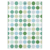 Chic farbenfrohe grüne Polka-Punkte Muster Monogra Klemmbrett (Rückseite)