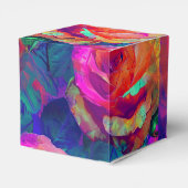 Chic farbenfrohe helle Blume Hochzeit Geschenkschachtel (Rückseite)