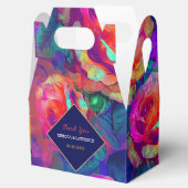 Chic farbenfrohe helle Blume Hochzeit Geschenkschachtel (Geöffnet)