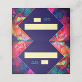 Chic farbenfrohe helle Blume Hochzeit Platzkarte (Außenseite Aufgefaltet)