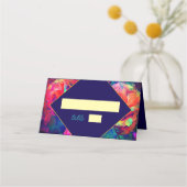 Chic farbenfrohe helle Blume Hochzeit Platzkarte (Rückseite)