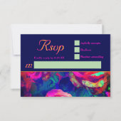 Chic farbenfrohe helle Blume Hochzeit RSVP Karte (Vorderseite)