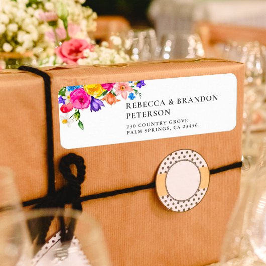 Chic farbenfrohe helle Wildblumen Hochzeit