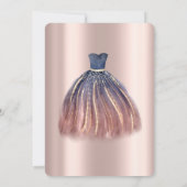 Chic farbenfrohe Kleidung, Rose Gold Sweet 16 Einladung (Rückseite)