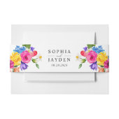 Chic farbenfrohe, lebendige Wildblumen Hochzeit Einladungsbanderole (Vorderseite Beispiel)