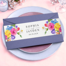 Chic farbenfrohe, lebendige Wildblumen Hochzeit