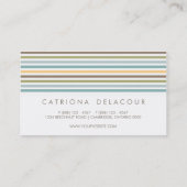 Chic farbenfrohe Retro Stripes-Muster Business Car Visitenkarte (Rückseite)