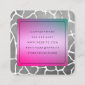 Chic farbenfrohe Textur Grau Muster Quadratische Visitenkarte (Rückseite)