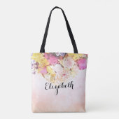 Chic farbenfrohe Wasserfarbenflorale Hochzeit Brau Tasche (Rückseite)