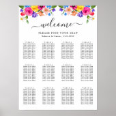 Chic farbenfrohe Wildblumen Hochzeitskarte Poster (Vorne)