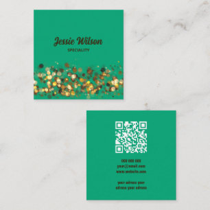 Chic farbenfroher QR Code modern Quadratische Visitenkarte