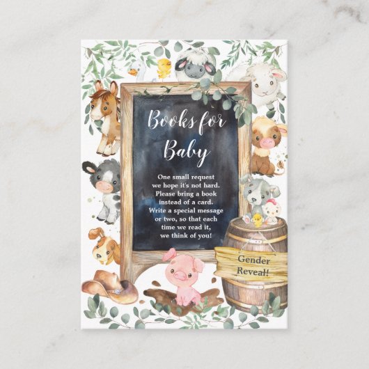 Chic Farm Animals Barnyard Grünbücher für Baby Begleitkarte (Vorderseite)