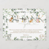 Chic Farm Animals Greenerity Baby Shower Geburtsta Dankeskarte (Vorne/Hinten)