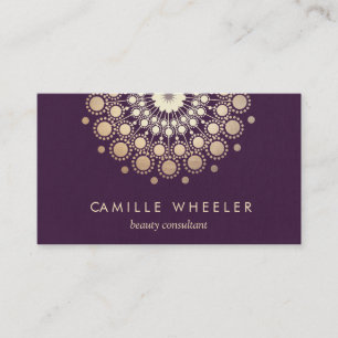 Chic Fashion & Beauty Stylist Gold Rosette Lila Visitenkarte