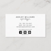 Chic Fashion Blogger, Stylish Fashion Model Visitenkarte (Rückseite)