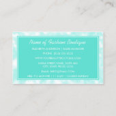 Chic Fashion Boutique Elegant Mint Bokeh Visitenkarte (Rückseite)