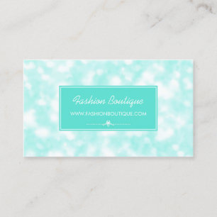 Chic Fashion Boutique Elegant Mint Bokeh Visitenkarte
